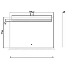 SIRHONA - Specchio da bagno, 100 x 70 cm, con interruttore touch, anti-appannamento, illuminazione integrata, colore: bianco freddo