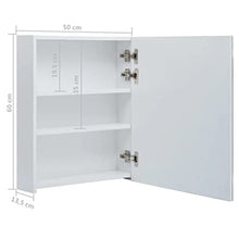 vidaXL Armadietto Bagno con Specchio e Luci LED con Ante e Ripiani Interni Elegante Moderno Funzionale Mobiletto Pensile 50x13,5x60 cm MDF e Melamina
