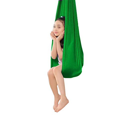 ZCXBHD - Amaca per terapia interna, reversibile, per bambini con autismo, ADHD Asperger, ideale per integrazione sensoriale (colore verde, dimensioni: 150 x 280 cm)
