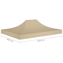 Festnight Telo per Gazebo, Tetto per Tendone, Copertura Superiore per Gazebo, Gazebo Pieghevole per Feste 4,5x3 m Beige 270 g/m²