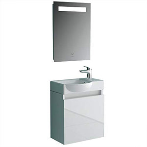 Alpenberger Lugano-450 (lavabo + mobiletto (sinistra) + specchio LED)