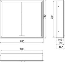 Emco Asis 949705072 - Armadietto a Specchio con Illuminazione a LED (Larghezza 80 cm, Modello a Incasso, Parete Posteriore specchiata, Specchio da Bagno)