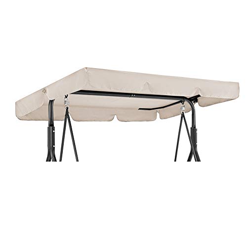 GEBIN Copertura di Ricambio Universale per Dondolo A 3 Posti, Baldacchino di Ricambio Dondolo da Giardino, Impermeabile, Resistente Ai Raggi UV. (195 * 125 * 15cm,Beige)