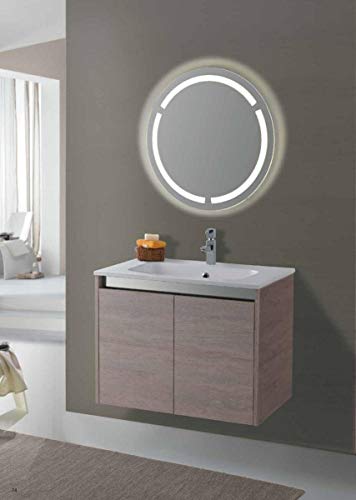 Set Mobile Lavabo Specchio LED Arredo Bagno Moderno Arizona80 CERAMICHEMIRANDA-Bronzo