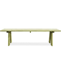 Zerone- Panchina da Giardino Moderna 170 Cm in Legno di Pino Impregnato,Panca da Giardino Senza Schienale Verde,Resistente agli Agenti Atmosferici e Adatta all'Uso all'Aperto