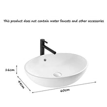 Ceramica controsoffitto Bacino, Lavabo Hotel Domestica lavandino del Bagno Ovale Art Bacino (Senza Rubinetto) -60x44x16cm