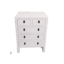 ETNIC ART Etnicart - Cassettiera bianca con 6 cassetti-70x96x47-Mobile in legno per ingresso soggiorno cucina bagno e camera