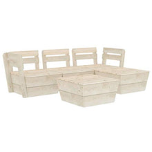 SKM Set Divani da Giardino su Pallet 5 pz in Legno Abete Impregnato (74kg)