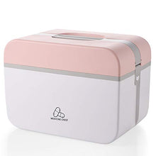Hayi New Plastic 2 Strati casa Medicine Chest First Aid Kit Holder Storage Box Kit di Emergenza di Sicurezza di Sicurezza di Sopravvivenza di Emergenza di Sicurezza,Rosa,L