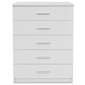 Cikonielf Credenza Buffet con 5 cassetti, cassettiera per sala da pranzo, soggiorno, camera da letto, 71 x 35 x 106 cm, bianco opaco