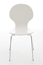 CLP Set 8 Sedie Impilabili Diego in Legno Robusto I Sedia Attesa con Telaio in Metallo I Sedia Ergonomica E Facile da Pulire, Colore:Bianco