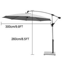 Parasole A Banana da Giardino Parasole da Giardino Riparo Meccanismo a Manovella Tenda da Sole Tenda da Sole Portaombrelli a Otto Ossa Per Rafforzare Il Supporto Dimensioni 2.6 * 3M, 8.5 * 9.8FT