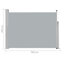 Lasamot Tenda da terrazzo a Scomparsa, Struttura Telaio in Acciaio Tenda da Esterno 100x500 cm (Altezza x Larghezza) in Tessuto Poliestere Grigio
