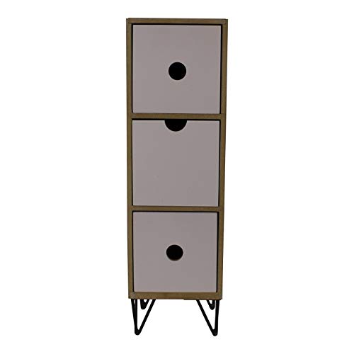 EliteKoopers - Mobiletto verticale a 3 cassetti, con gambe in filo metallico, per riporre oggetti in casa