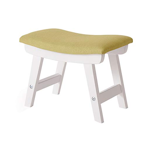 Mobili per la casa e Giardino Sgabello Imbottito con poggiapiedi/Sgabello Sgabello Imbottito Rivestimento sfilato per Sedile con Sedile sfoderabile Rivestimento in Lino Verde Ottomani da Cucina