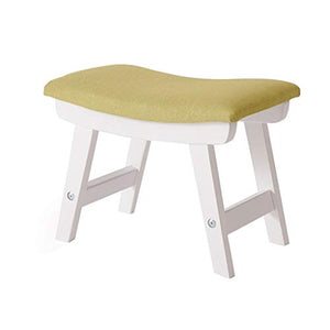 Mobili per la casa e Giardino Sgabello Imbottito con poggiapiedi/Sgabello Sgabello Imbottito Rivestimento sfilato per Sedile con Sedile sfoderabile Rivestimento in Lino Verde Ottomani da Cucina