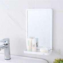 Unishop Specchio da doccia Specchio trucco da barba leggero specchio da bagno senza fori specchio in vetro da parete autoadesivo, con 3 ganci adesivi