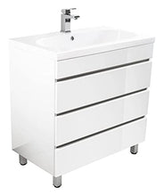 Mobile bagno a terra Talis 70 bianco lucido , 3 cassetti senza maniglie