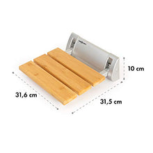 Oneconcept Arielle - Sedile da Doccia Pieghevole, Superficie in Bambù, Gancio in Alluminio, Peso max.: 160 kg, incl. Materiale di Montaggio, Stile: Classic, Legno
