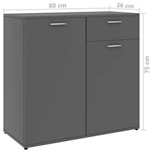 XHCP Credenza, Comodino, Comodino, cassettiera per la casa Soggiorno Camera da Letto Bianco Lucido 80x36x75 cm truciolare