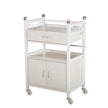 YIN YIN Carrello per Ripiani Mensola a mensola Crystal Space Grande Cucina Bagno Bagno Ruota Multifunzione Bianco 50X35X85CM Carrello a rulli (Color : White)