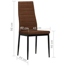 Festnight Set 2/4/6 pz Sedie Sala da Pranzo Moderne in Tessuto Stoffa con Schienale Alto,Sedie da Cucina Tessuto Moderne,Sedie Pranzo Tessuto Moderne 43 x 44 x 96 cm Grigio/Marrone