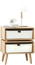 LYHY Nest of Tables Tavolino da caffè Bianco Tavolini da Salotto Comodino in Legno Comodino in Legno con 2 cassetti e portaoggetti, Comodini Alti Moderni per Camera da Letto Comodino, 645 mm