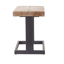 Sgabello tavolino HWC-A15 Legno di Pino Metallo 32x36x48cm