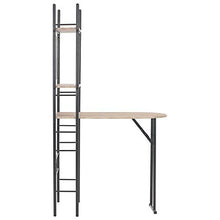 Festnight Set 3 pz Tavolo e Sedie Pieghevoli con Scaffale MDF e Acciaio,Tavolo con sedie Cucina,Penisola Cucina con sgabelli,Tavolo Alto da Bar,Tavolo Bar con sgabelli,Penisola per Cucina