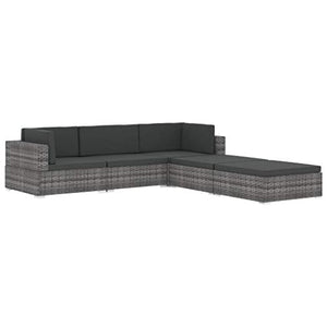 vidaXL Poltrona Modulare ad Angolo 1 pz con Cuscini Foderati Lavabili Leggera Elegante Arredi da Esterno Divano Polyrattan Nero Telaio in Acciaio
