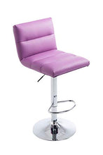 CLP Sgabello Bar Limerick In Similpelle I Sedia Cucina Girevole 360° Regolabile 84-105 CM I Sgabello Imbottito In Metallo, Colore:viola, Colore del telaio:cromo