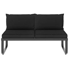 Goliraya 4 pz Set Divano da Giardino Angolare in Alluminio e WPC con Tavolino,Divano con Penisole,Salotto da Giardino,Divano Angoalre,Divano da Esterno,Divano Modulare da Esterno