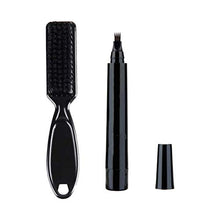 Filler barba nera,Matita riempire la barba,Penna riempire la barba,Penna riempire la barba a 4 punte impermeabile uomo Pennello morbido il viso Basetta baffi Forma riparazione Penna la ricrescita