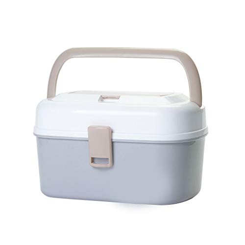 Scatola per Medicinali Emergency Kit, portatile Medicina di sicurezza, bambini Strumento bagagli, Medicina bagagli, Vassoio staccabile, grande capacità, (Grey) Contenitore per Medicinali