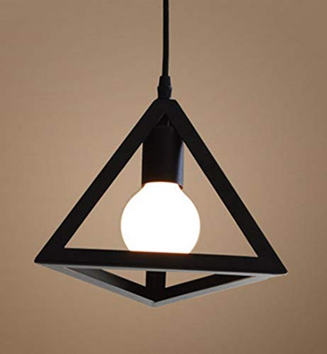 E27 Sospensione Gabbia Lampadario Metallo Retrò Lampada a Sospensione Creativo Lampadario a Soffitto(Nero)