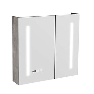 Armadietti a specchio Di Legno Solido Bathroom Specchio Gabinetto Parete degli Specchi Specchio da Toilette Gabinetto Bagno Antiappannamento degli Specchi con La Luce E Mensola