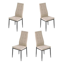Brigros - Sedie di Tessuto Milano - Set da 4 Sedie Design per Sala da Pranzo, Sedie da Cucina, Ufficio, Sala d'Attesa, Camera da Letto (Beige)