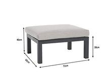Gartenfreude Aluminium Hocker Ambience, flexibel einsetzbar mit wasserabweisenden Kissen, Dunkelgrau/Hellgrau Sgabello, Grigio Chiaro/Grigio Scuro