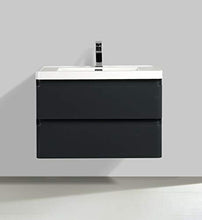 Yellow shop - Mobile Bagno Sospeso Cm 80 in Legno Completo di Lavabo in Marmoresina con E Senza Specchiera A LED Modello Meg 800 Varie Colorazioni (Graphite Lucido (Mobile + Lavabo))