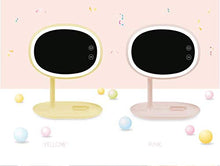 WM Multi-Funzione di Ricarica USB LED Lampada da Tavolo Specchio Creativo Specchiera Trucco Specchio Lampada da Tavolo Luce di Notte mirror-10.27 (Color : Pink)
