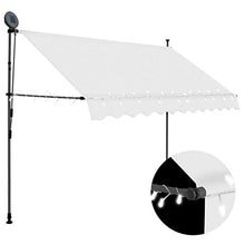 UnfadeMemory Tenda da Sole Resistente all'Acqua, allo Sporco Retrattile Manuale con LED 300 cm Crema