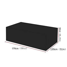 LJWLZFVT Copertura per Tavolo da Giardino Copertura per Mobili da Giardino Resistente Strappo Impermeabile 210D Copertura Impermeabile per mobili da Giardino-Nero 156x156x65cm