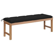 vidaXL Panca da Giardino con Cuscino Nero 150 cm in Legno di Teak