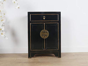 Yajutang cassettiera cinese stile orientale/asiatico nero