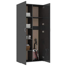 FAMIROSA Armadietto Grigio Lucido 80x35,5x180 cm in Truciolato