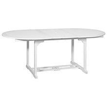 vidaXL Set Pranzo per Esterni 7 pz Legno Bianco con Tavolo Estensibile e Sedie