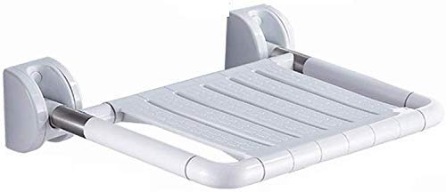 DZX Sedile Pieghevole per Bagno, Sgabello per Doccia, Sgabello a Muro, Sgabello a Muro per Doccia, Sedile Antiscivolo per Uomo Anziano (Colore: Bianco)