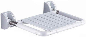DZX Sedile Pieghevole per Bagno, Sgabello per Doccia, Sgabello a Muro, Sgabello a Muro per Doccia, Sedile Antiscivolo per Uomo Anziano (Colore: Bianco)