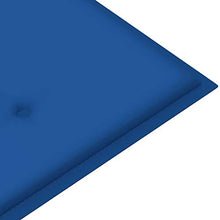 vidaXL Panca da Giardino con Cuscino Blu Reale 240 cm Massello di Teak