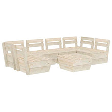 FAMIROSA Set Divani da Giardino su Pallet 7 pz in Legno Abete Impregnato-3725